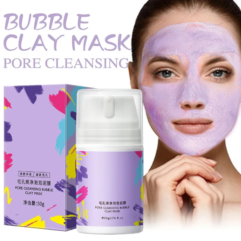 

Bubble Mud Film Mask Deep Cleansing Oil Control Anti-Acne Moisturizing Whitening Remove Blackhead Shrink Pores Face Care 50g