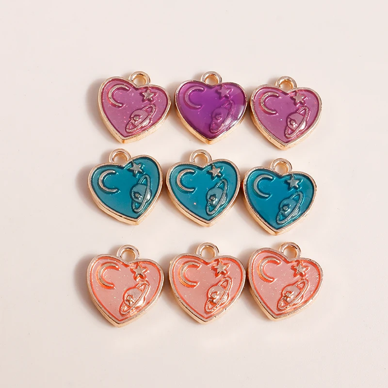 

20pcs 11x12mm Cute Mini Enamel Love Heart Charms Pendants for Jewelry Making Earrings Necklaces Bracelets Accessories DIY Gifts