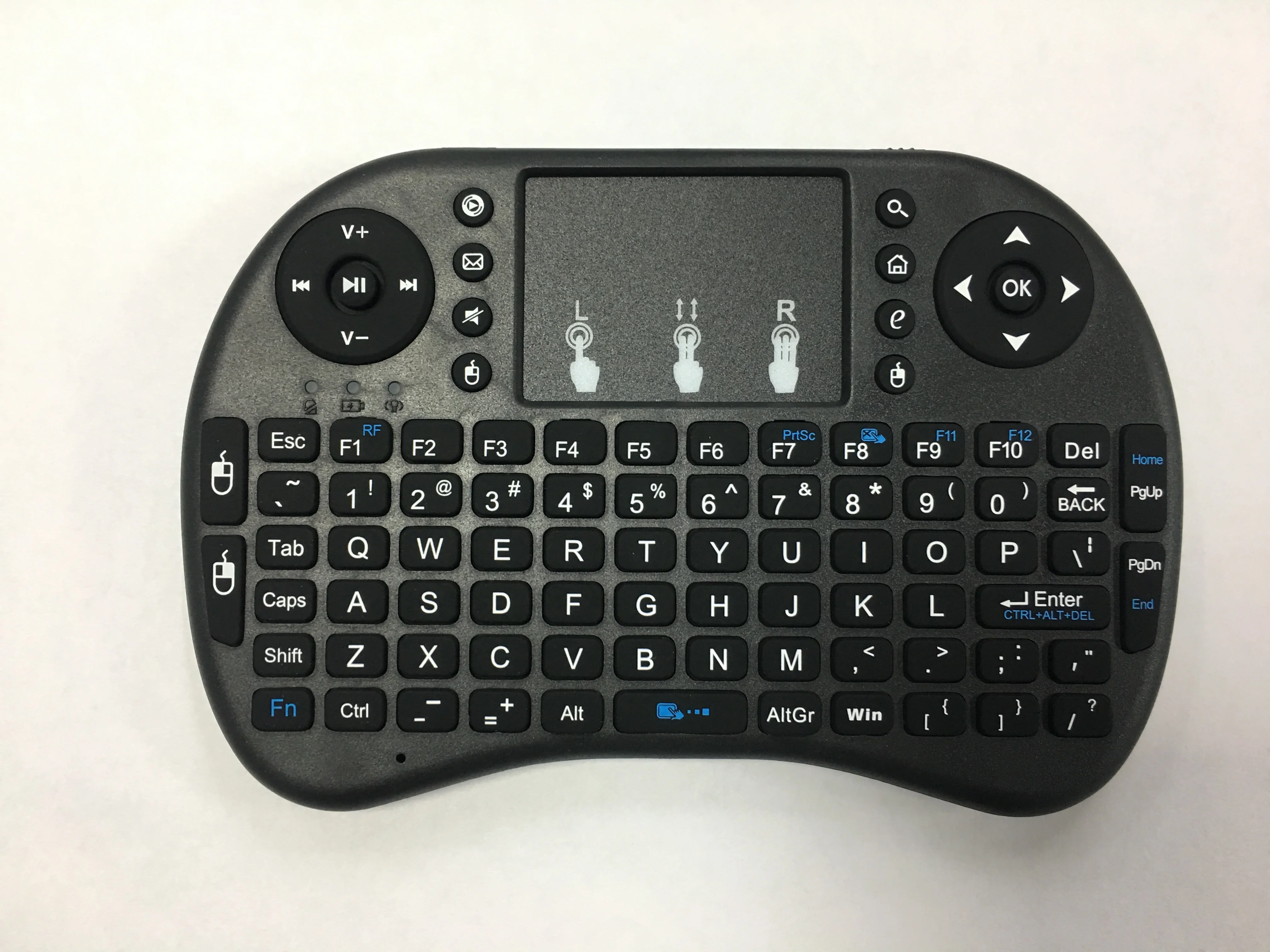 Kabellose Tastatur Air Mouse Spanisch Französisch Azerty Russisch Portugiesisch Brasilianisch mit Touchpad N Mini Hintergrundbeleuchtung RGB PC TV Box