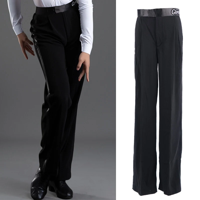 

Ballroom Dance Pants Men Performance Costume Black Modern Dancewear Tango Dance Outfit Latin Practice Wear Waltz Clothing DL9223