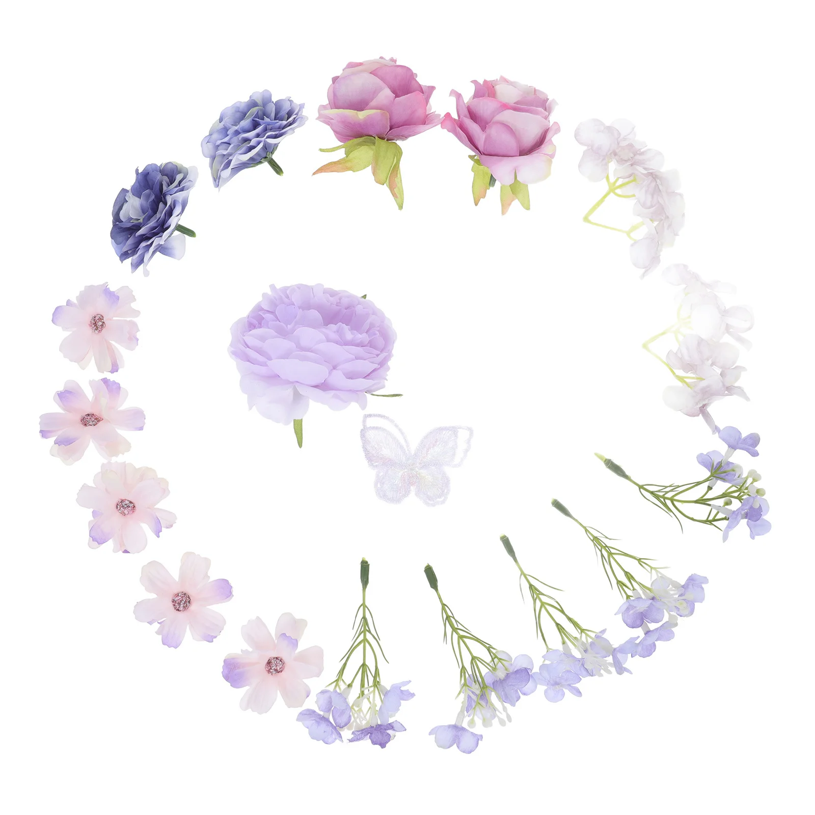 

1Set Artificial Flower DIY Kit Mini Faux Flowers for Wedding Bouquet Decor Home Craft Flowers Simulation Flower Heads