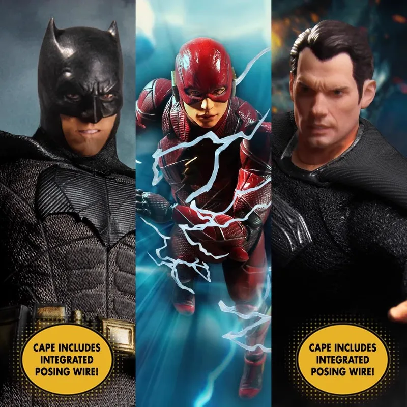 In Stock Originate Mezco Toy Justice League Superman Batman The Flashthree Person Suit Anime Action Figure Statue Toys Gifts