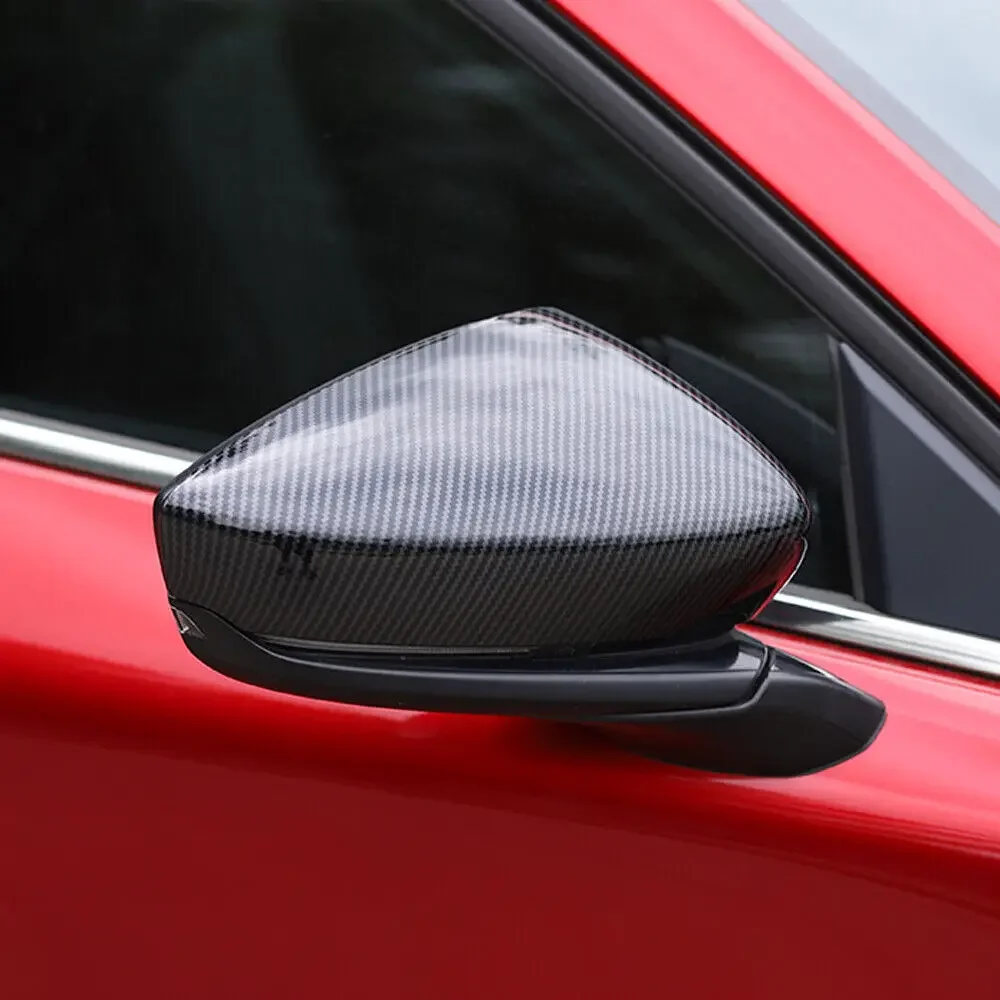 لمازدا CX-30 CX30 2020-2023 سيارة ملصق الرؤية الخلفية غطاء مرآة جانبية غطاء الجناح الباب الخارجي الرؤية الخلفية تقليم ألياف الكربون