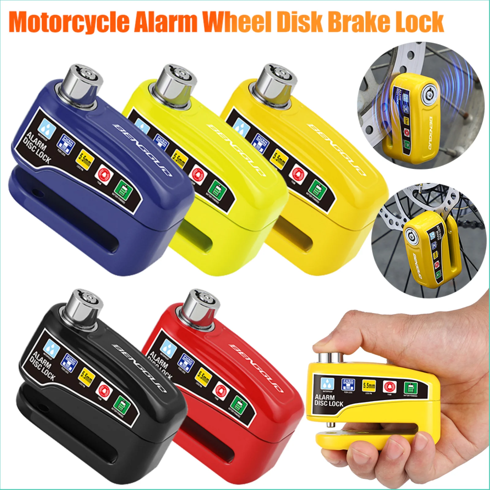 

Замок диска мотоцикла, противоугонная сигнализация для мотоцикла, велосипеда, четырехзамка, замок для мотоцикла, скутера, защитное колесо, замок дискового тормоза