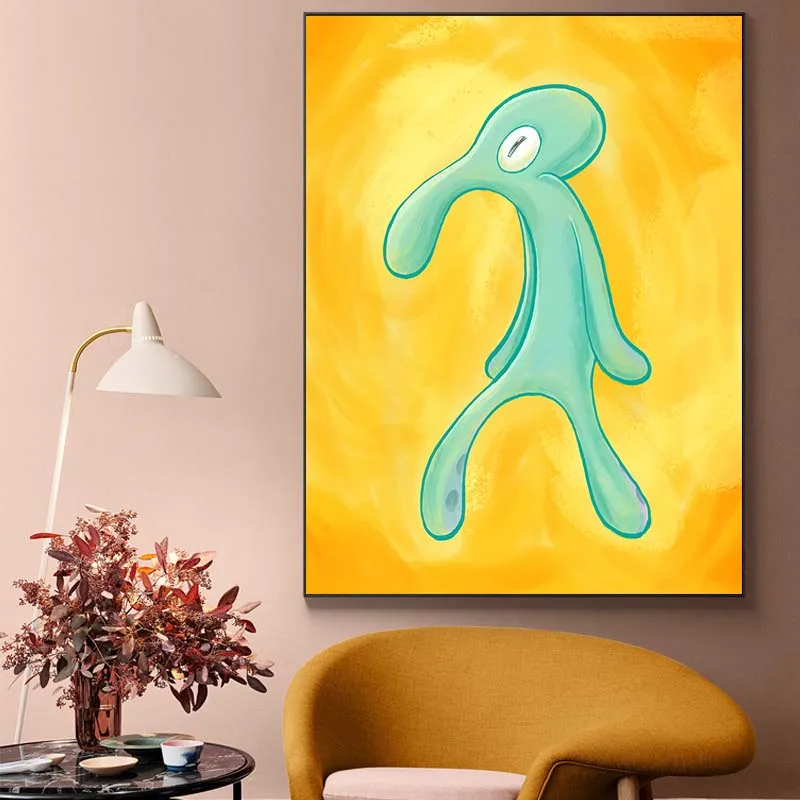 رسومات كرتونية مضحكة ، لوحة قماشية ، ملصق ، غرفة معيشة شمالية ، ديكور منزلي ، صورة ، معرض جريء وصرير #2