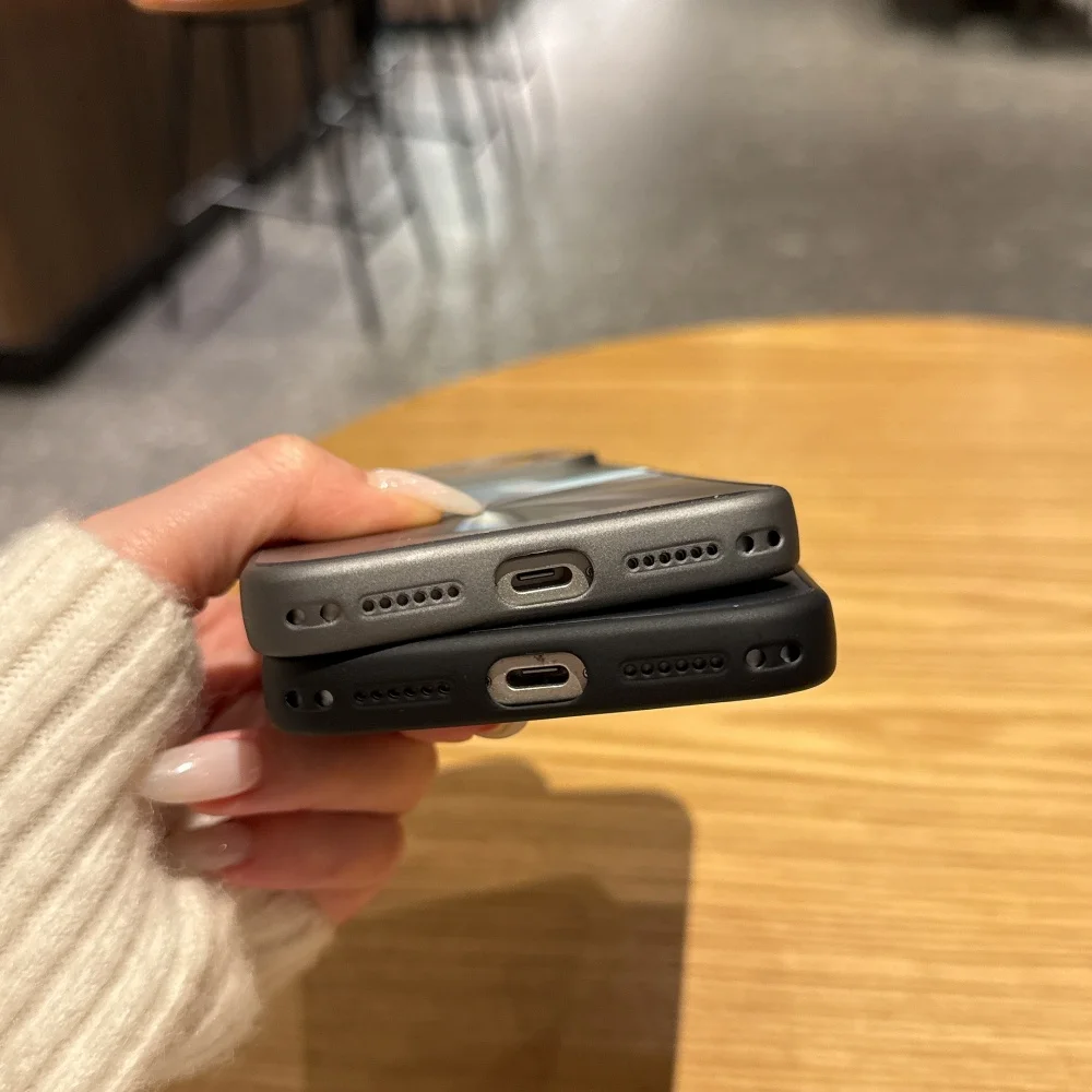 حافظة هاتف عصرية مطلية بالكهرباء لهاتف آيفون 17 ProMax 16 15 14 13 Pro Max ثلاثية الأبعاد ماتي ليزر غطاء حماية عدسة كاملة