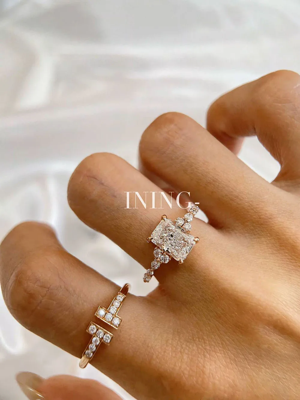 

Кольцо с бриллиантом Radiant D Color 1 2 3Ct IGI Lab Growing, твердое кольцо с бриллиантом из розового золота 18 карат, обручальное кольцо на заводе, на заказ, для помолвки