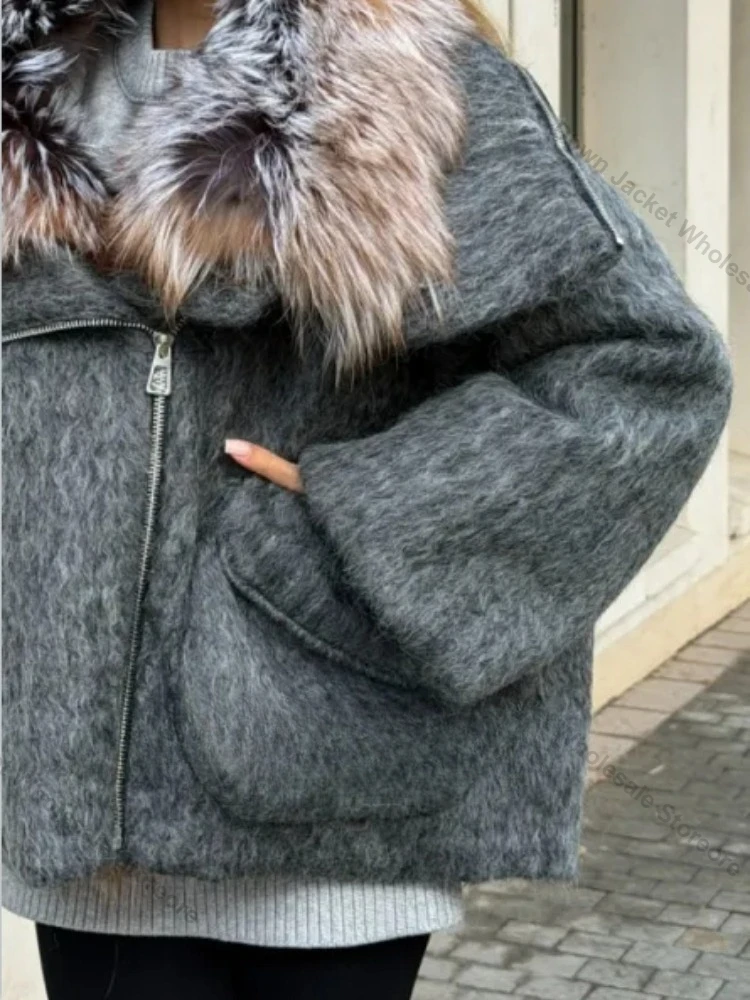Puffer Jacket Women's Women's Real Fur Jacket Warm Winter Down Padding Parkas Warm Lightweight Goose Down Coat Cold Protection view 5