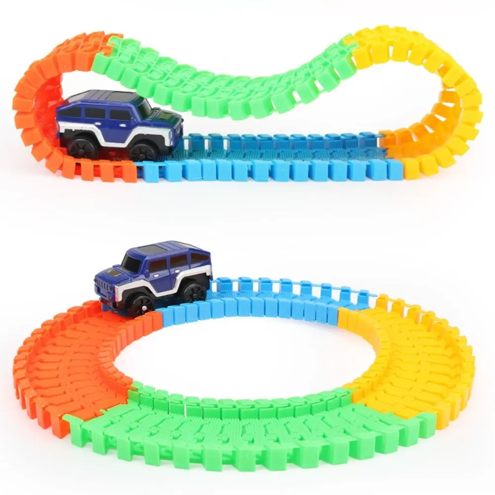 Universele DIY Monteren Racing Set Track Gevarieerde Styling Educatieve Elektrische Treinwagon Flexibel Met Lichtbaan Auto Speelgoed Kinderspeelgoed