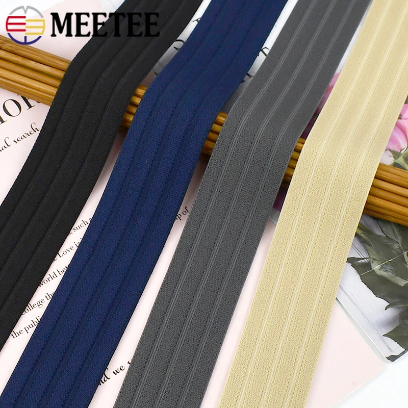 3/5Meters Meetee Colorful Elastic Band Webbing 40mm Stretch Strap Rubber Ribbon Soft Belt Trousers Dress DIY Sewing Accessories