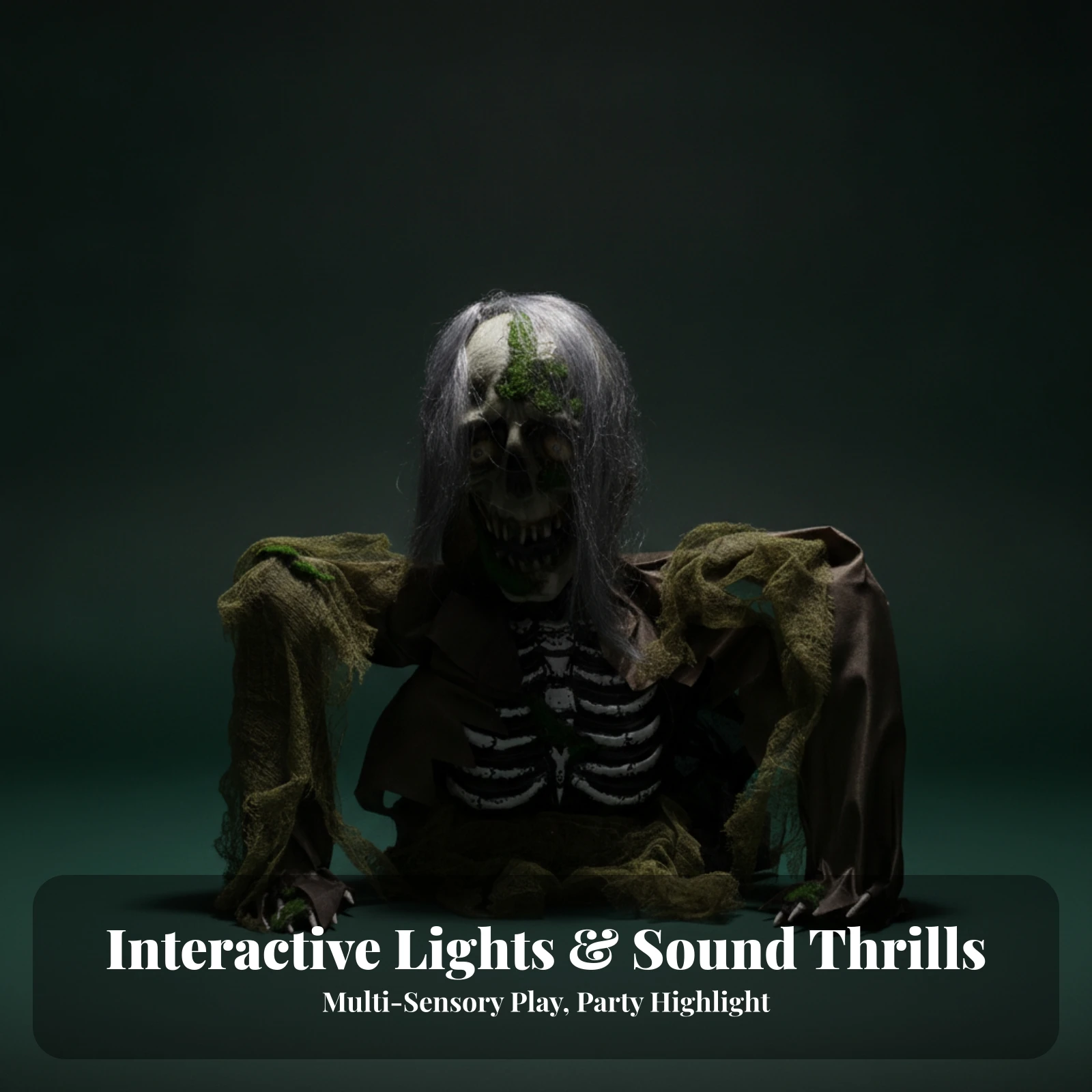 Tattered Gauze Cloth Half-Body - Halloween Skeleton Decoration 评论和价格