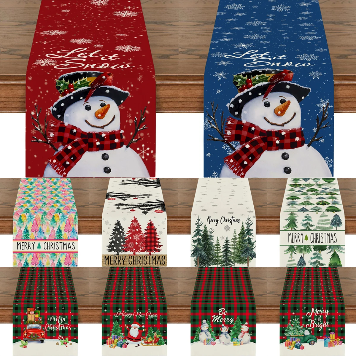 

Santa Claus Christmas Table Runner Merry Christmas Decoration for Home 2025 Xmas Party Table Decor Navidad Noel New Year 2026