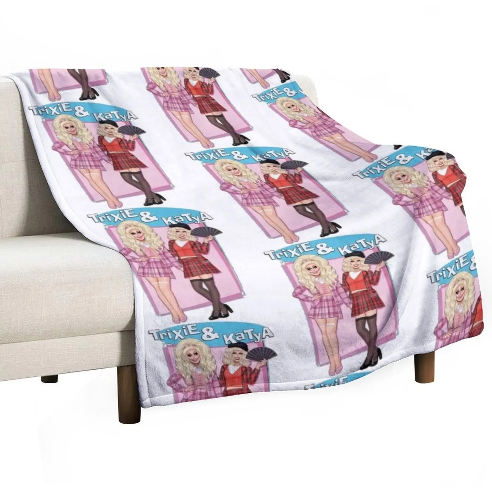 Katya Zamolodchikova Merch Trixie _ Katya Throw Blanket Soft Big Bed covers Bed Fashionable Plaid Blankets