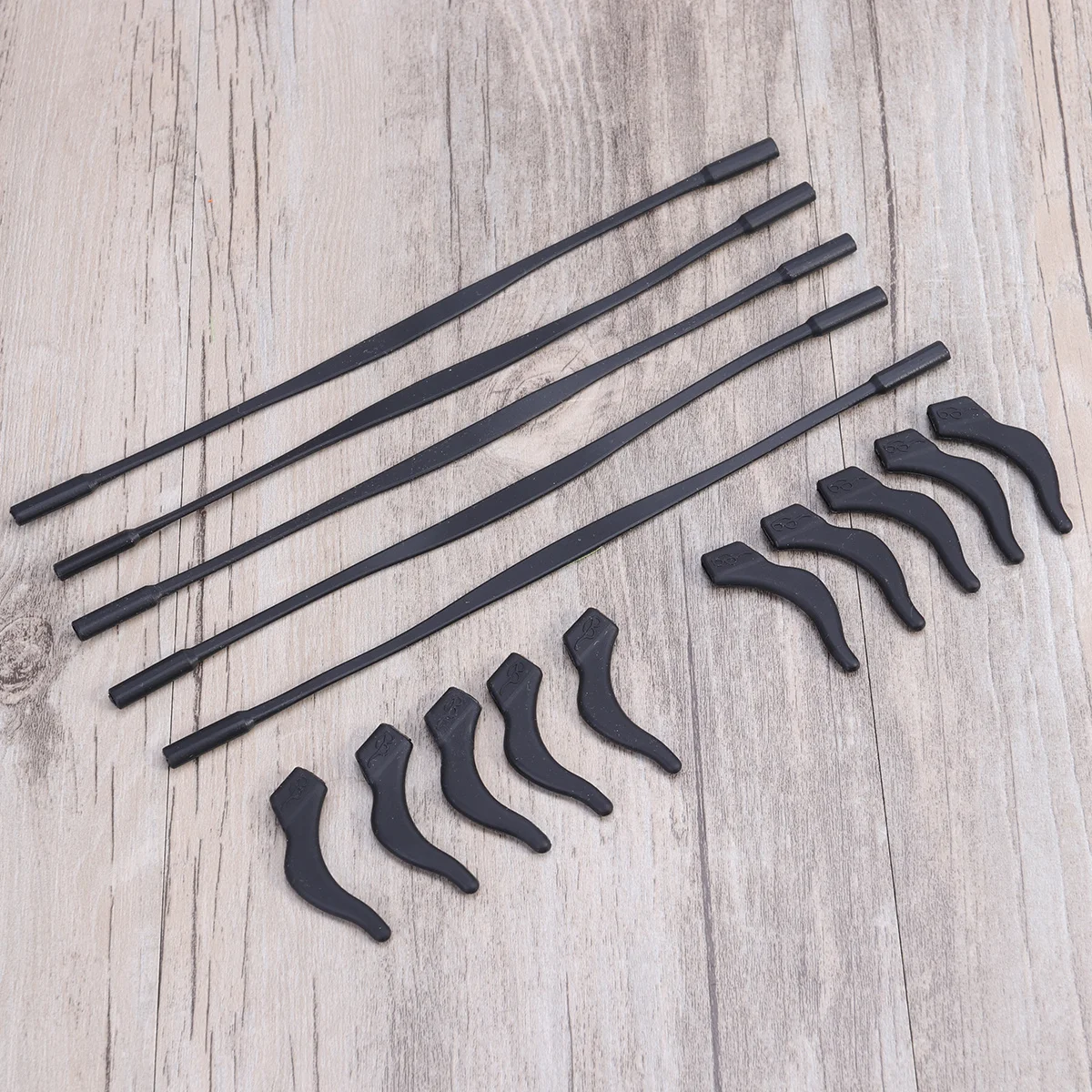 

5Sets Anti-Slip Silicone Eyewear Retainer Elastic Sunglass Strap Cord Ear Lock Hook Black Sweat Resistant for Hiking