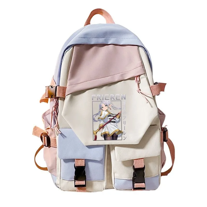 Tas punggung Anime anak perempuan, tas sekolah remaja, ransel anak perempuan, tas punggung Anime, Sousou no Frieren, 30 × 43 × 14cm