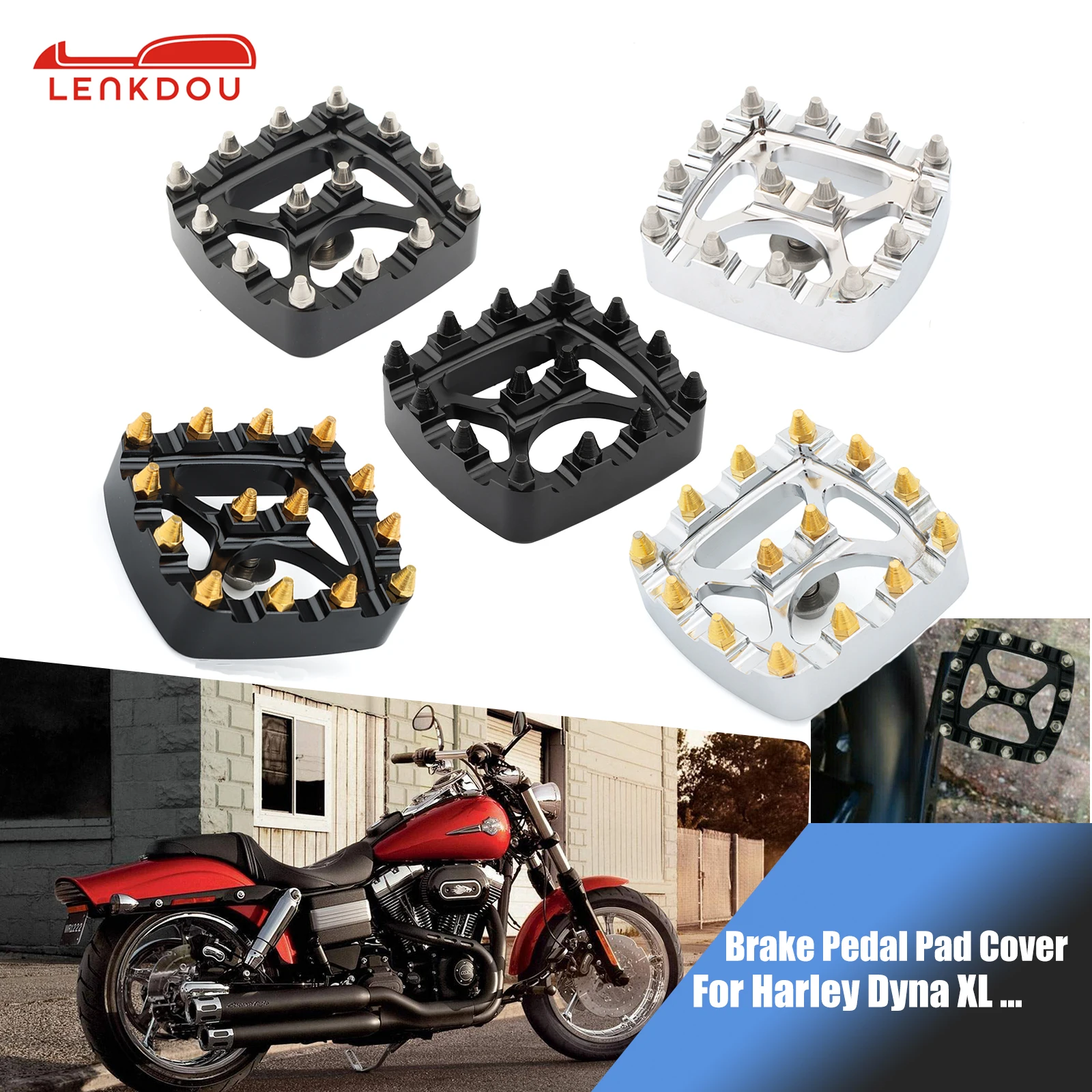 

MX Brake Pedal Pad Cover For Harley Dyna Fat Bob Sportster XL 883 1200 Softail FXST XG750 Motorcycle Accessories Small Footrest