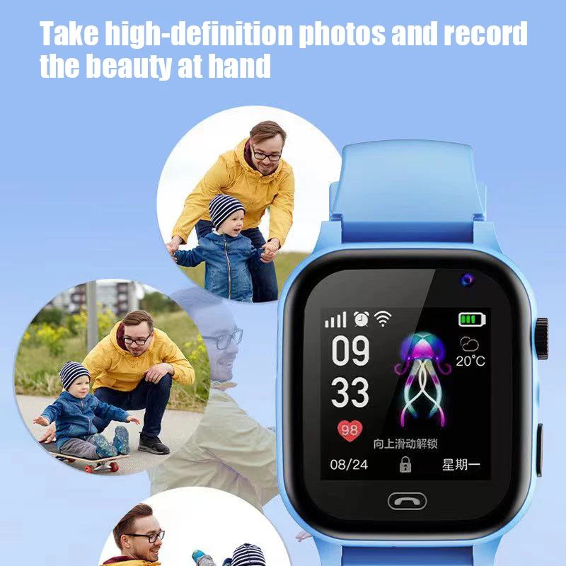 4G Kids Smart Phone Watch SOS Call LBS Tracker Location Sim Card Clock Camera Chat Waterproof Smartwatch Boys Girls Gifts