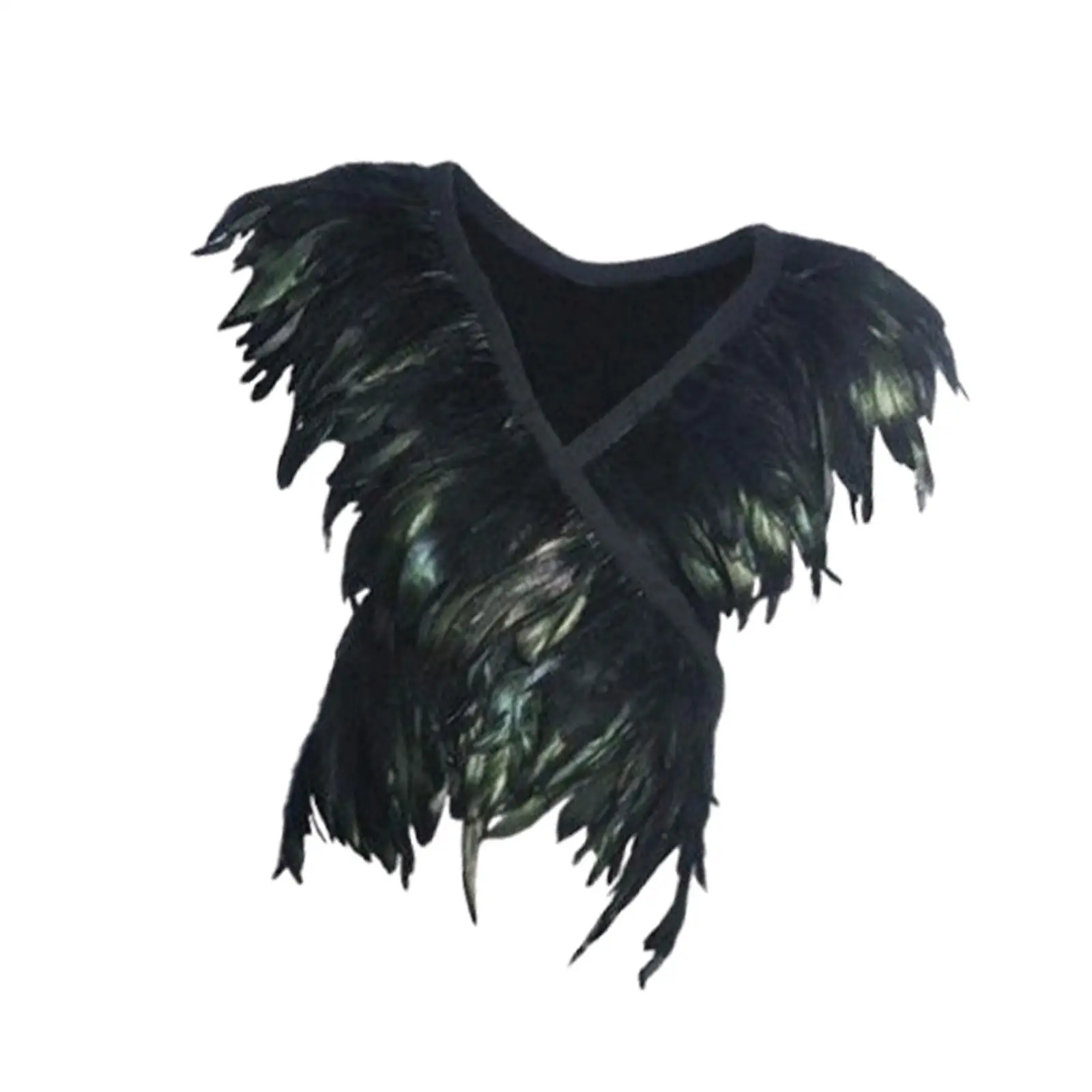 Artificial Feather Shrug Shawl Cosplay Costume Stylish Roles Play Shrug Cape for Fancy Dress Halloween Cocktail Clubs Masquerade