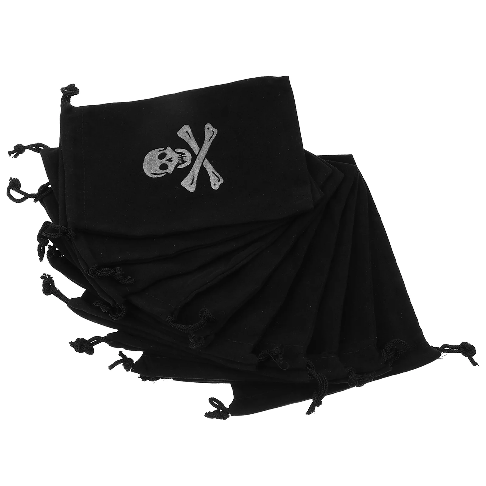 

10 Pcs Pirate Drawstring Bag Gift Pouch Halloween Outdoor Party Favor Durable Polyester Prop