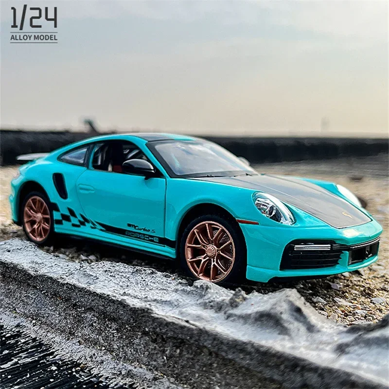 

1:24 Porsches 911 TARGA 4S Turbo S Alloy Sports Car Model Diecasts Metal Toy Car Model Simulation Sound Light Childrens Toy Gift