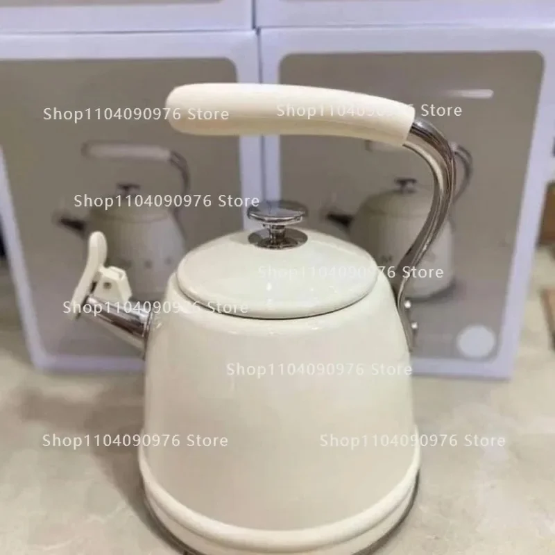 Retro Whistle Stainless Steel Kettle 2.3L Suitable for Induction Cooker Open Flame Home Water Boiler