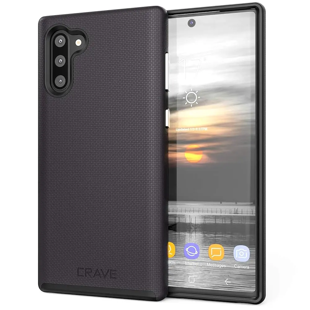 for Galaxy Note 10 Case, Shockproof Protection Dual Layer Case for Samsung Galaxy Note 10 (6.3 inch) - Black