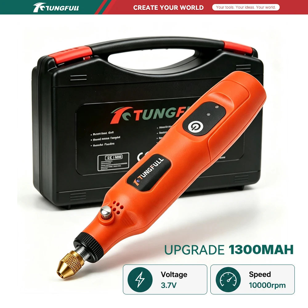3.7V Cordless Mini Rotary Tool Kit Portable Rechargeable Electric Grinding Pen Variable Speed DIY Craft Polishing Carving Sandin