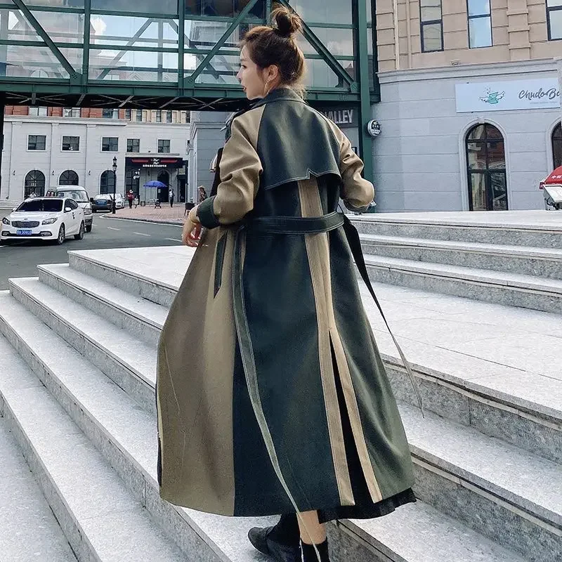 

2024 New High-end British Wind Trench Coat Women Mid-length All-in-one Spring Autumn Over The Knee Slim Commuter N35