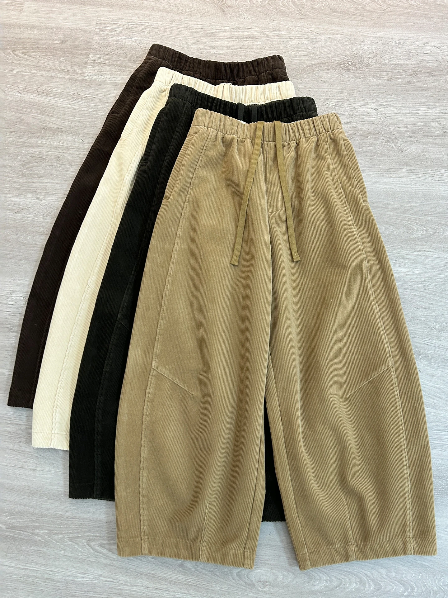 

Женские вельветовые брюки с высокой талией на флисовой подкладке, осенне-зимние, повседневные, широкие, укороченные, комфортные и теплые