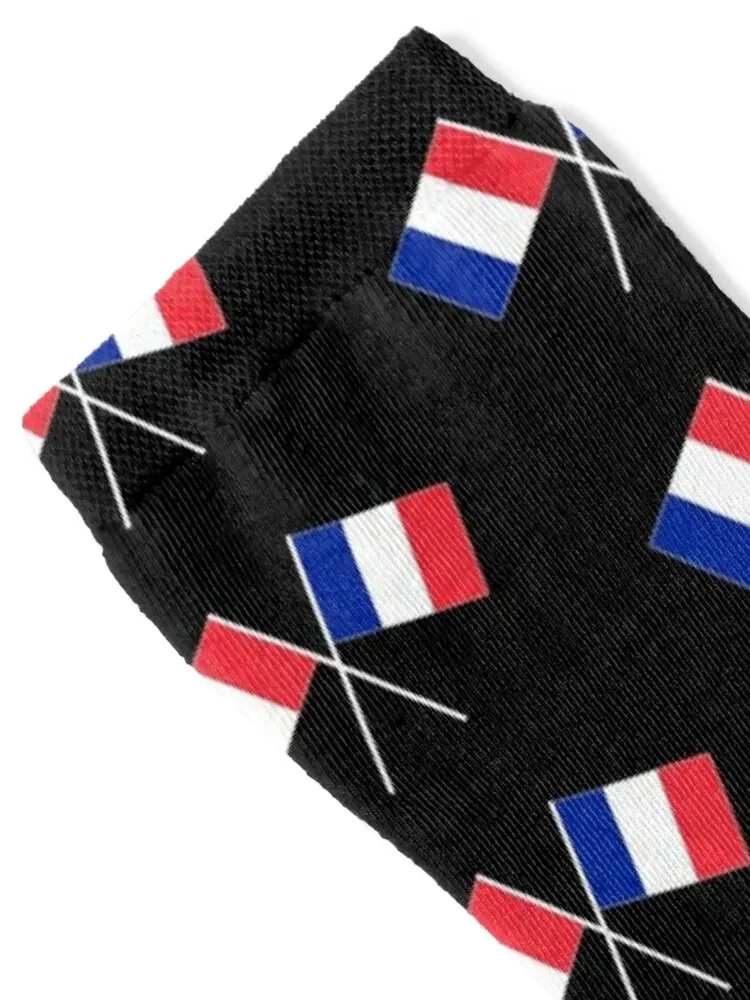 France french crossed flags flags Socks shoes hiphop Designer Man Socks Women's