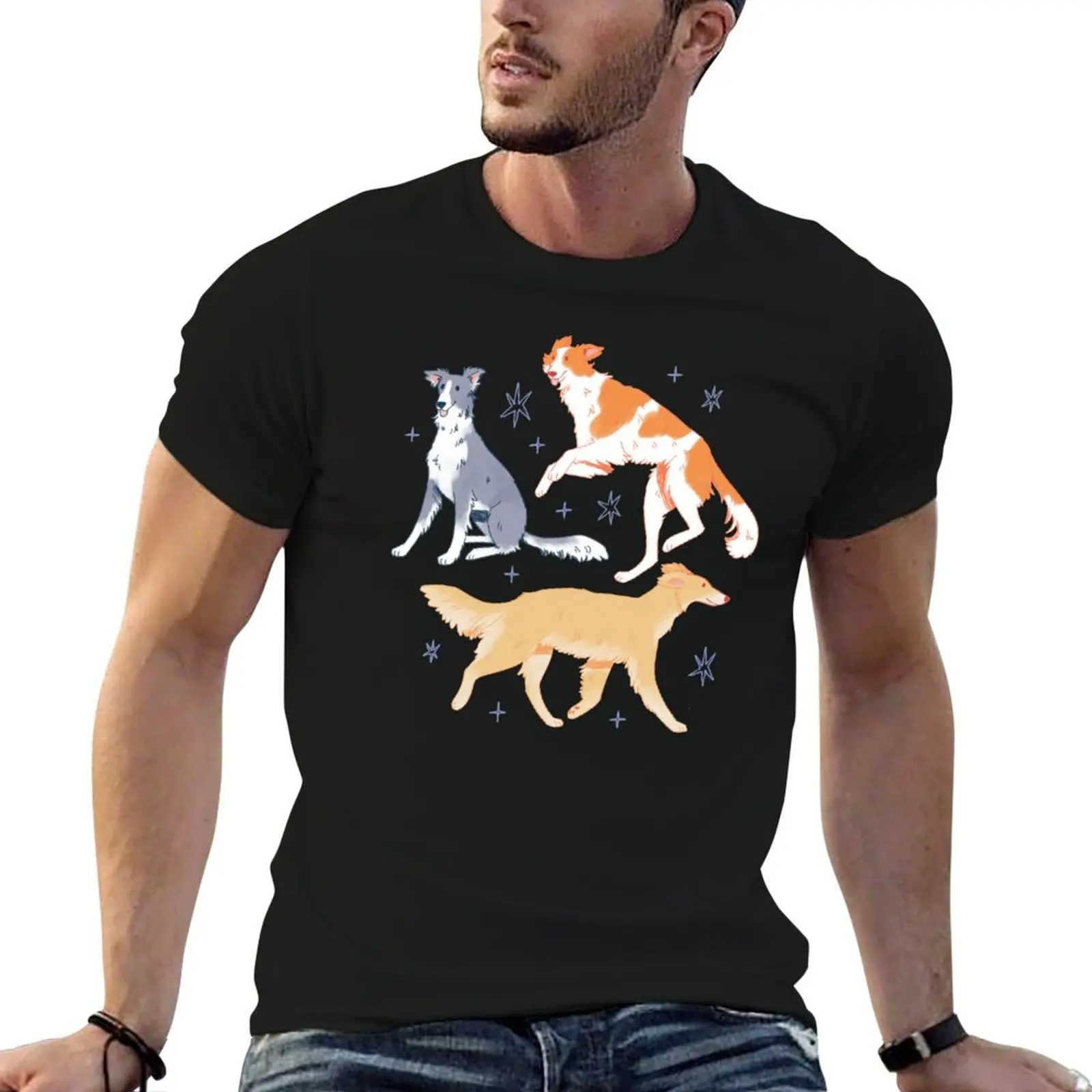 Adorable Silken Windhound Trio Illustration T-Shirt blacks Blouse custom t shirt men workout shirt