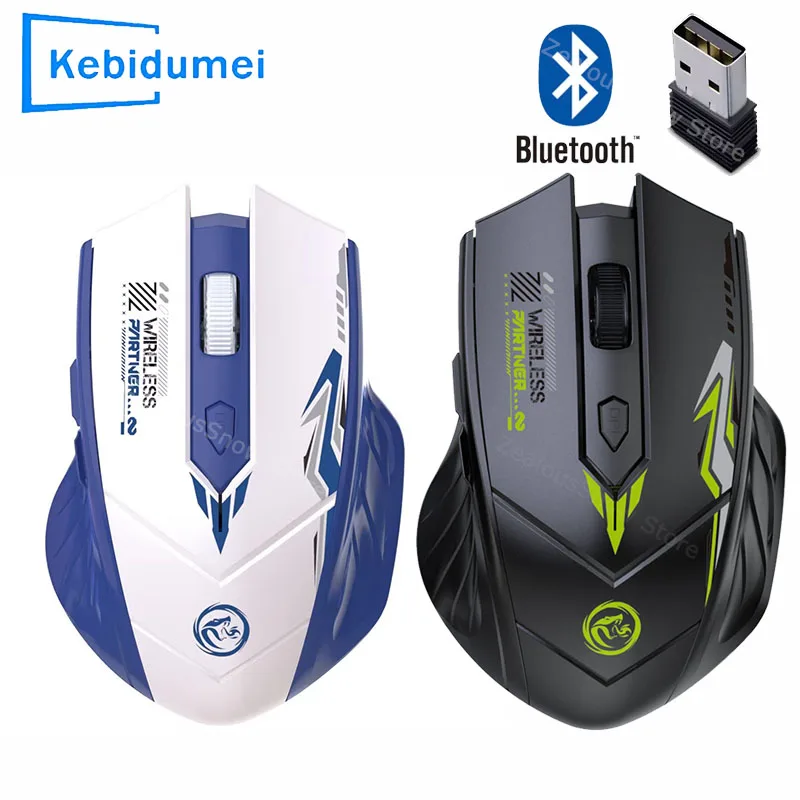 

Беспроводная игровая мышь 2,4G USB бесшумная мышь двухрежимная Bluetooth перезаряжаемая мышь 1600 точек на дюйм компьютерная бесшумная мышь для ПК ноутбука