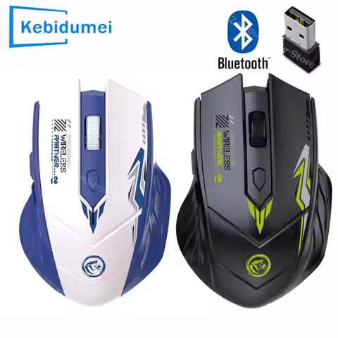 Wireless Gaming Mouse 2.4G USB Silent Mouse Dual Mode Bluetooth Rechargeable 1600DPI Mouse Computer Silent Mice for PC Laptop