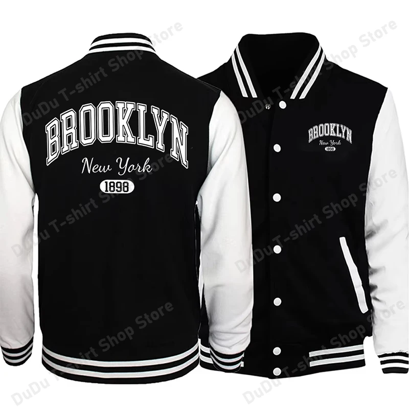 Brooklyn New York 1898 City Letter Man Women Jackets Preppy Style Baseball Uniforms Casual High Street Motion Sweatshirt Tops
