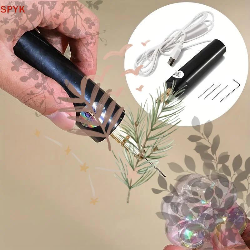 1 Set USB Powered Mini Electric Grinding Pen DIY Tool Handheld Mini Electric Drill For Epoxy Resin Jewelry Making Wood Craft