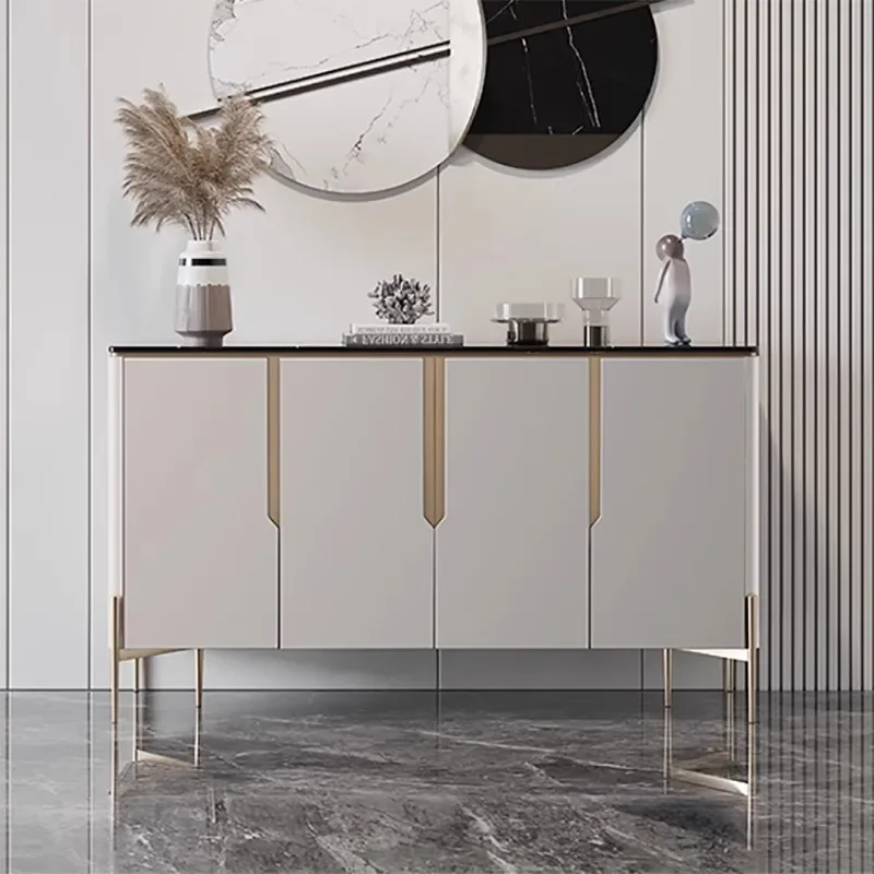 

Light Luxury Stone Plate Entrance Cabinet Modern Minimalist Home Shoe Cabinet Partition Storage Curio Tea Storage Cabinet