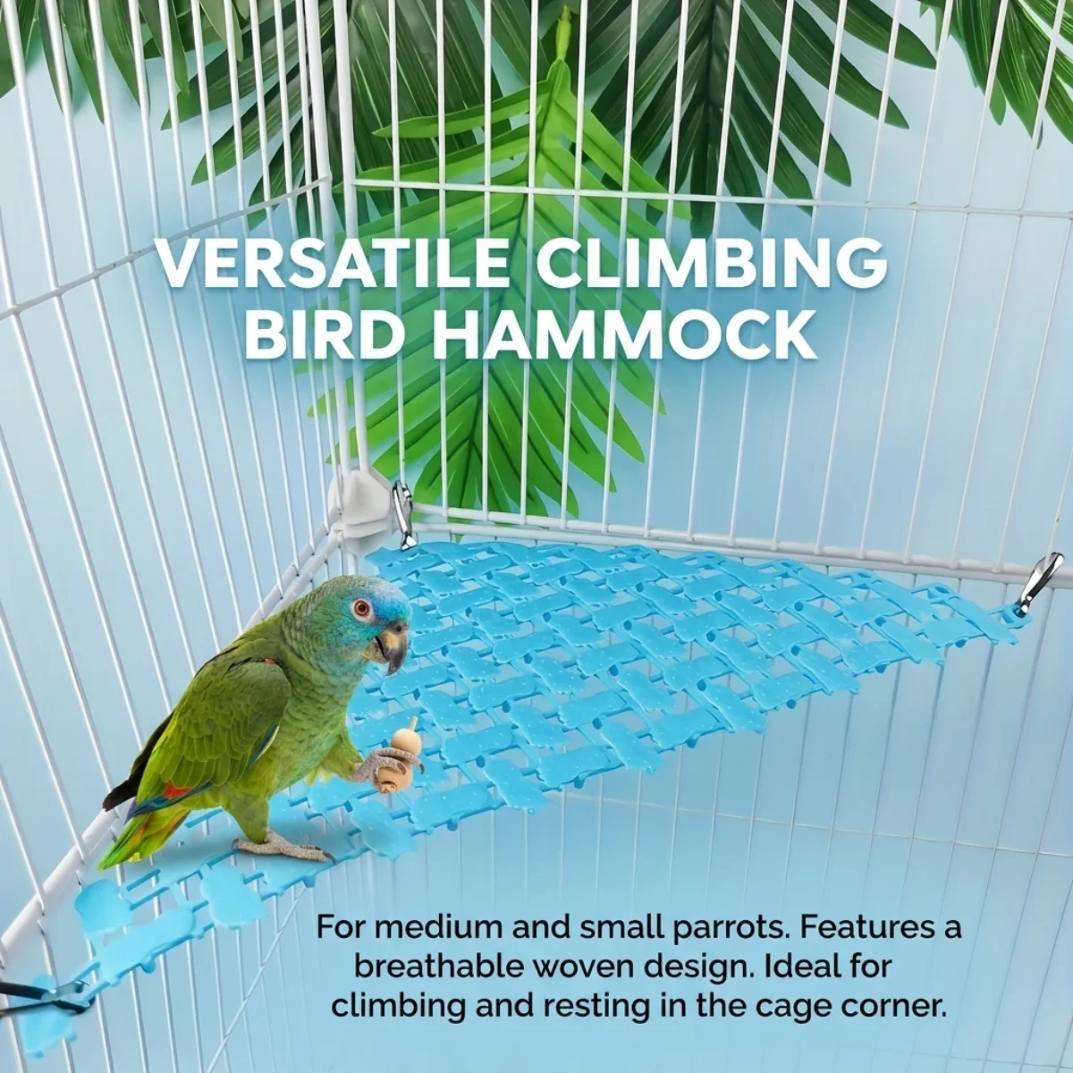 Parrot Hammock Breathable Mesh Swing for Small Medium Birds Durable Non Slip Easy Install Comfortable Resting Cage Accessories
