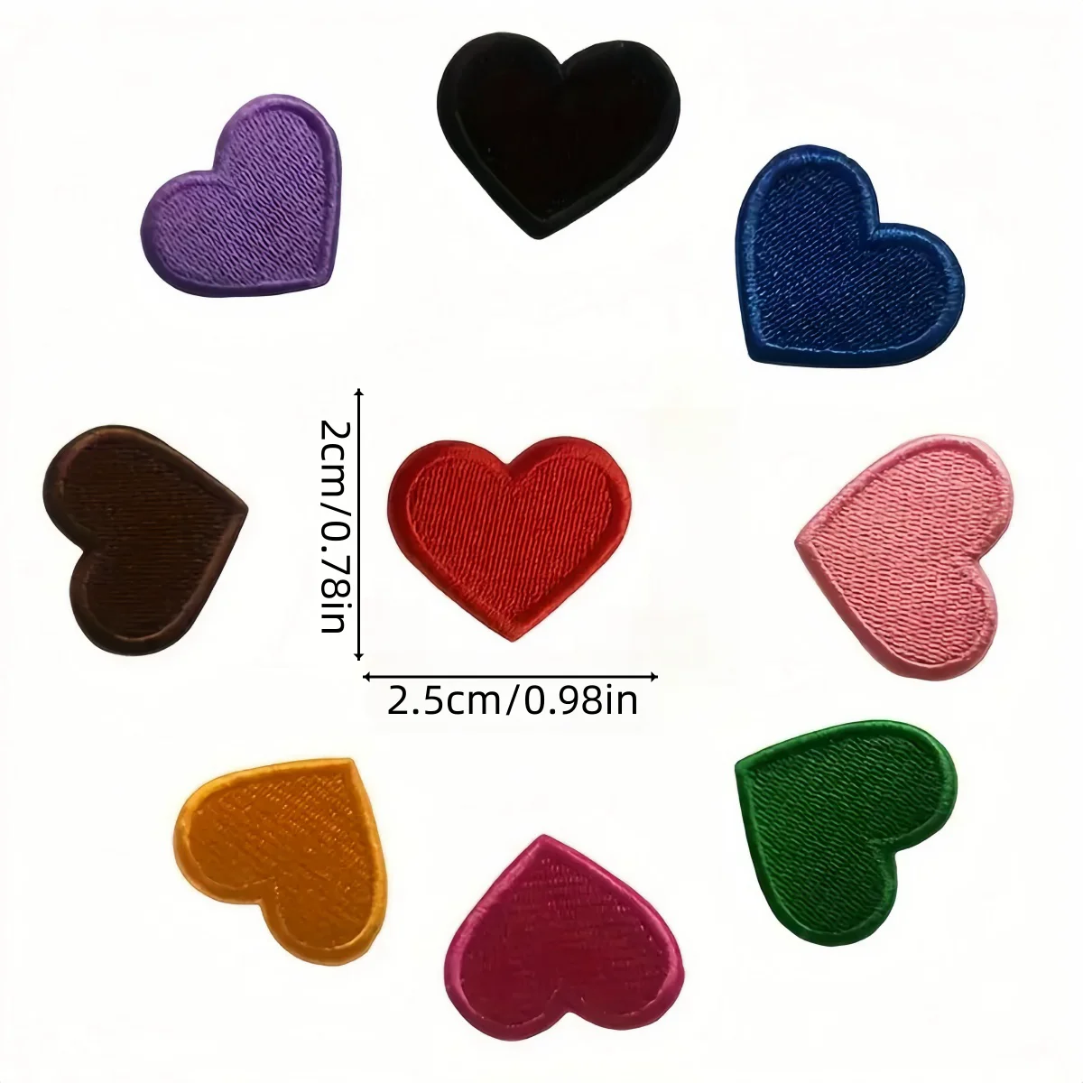 20Pcs/Lot Mini Love Heart Patches Embroidered Pactch Iron On Fabric For DIY Sewing Crafts Appliques Badge Clothing Accessories
