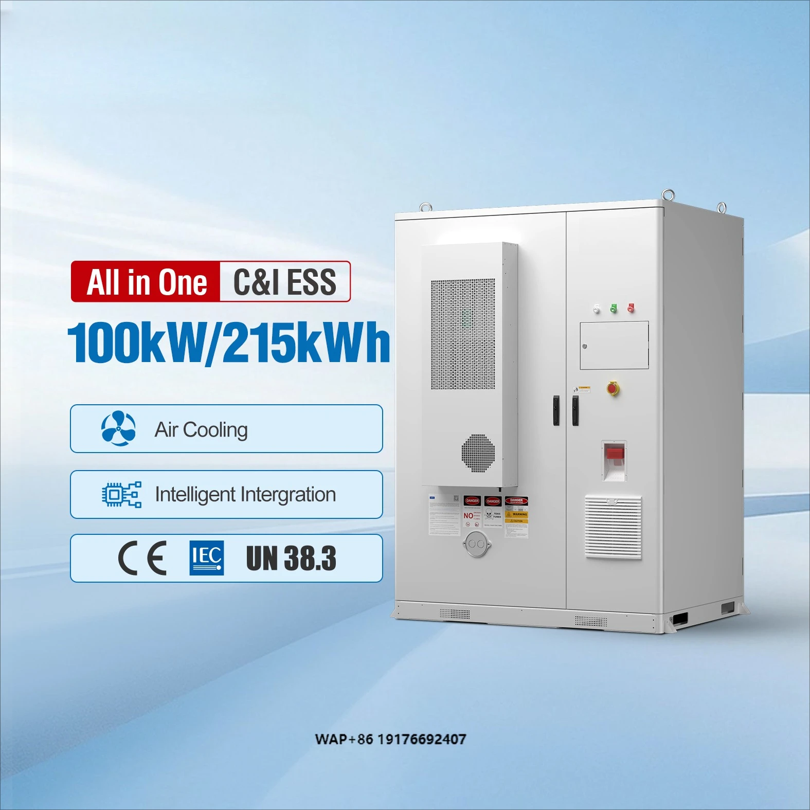 All-in-One Outdoor 100kWh 215kWh 300kWh 51.2V 280Ah High Voltage Energy Storage System ESS Cabinet LFP Battery 6000 Cycles