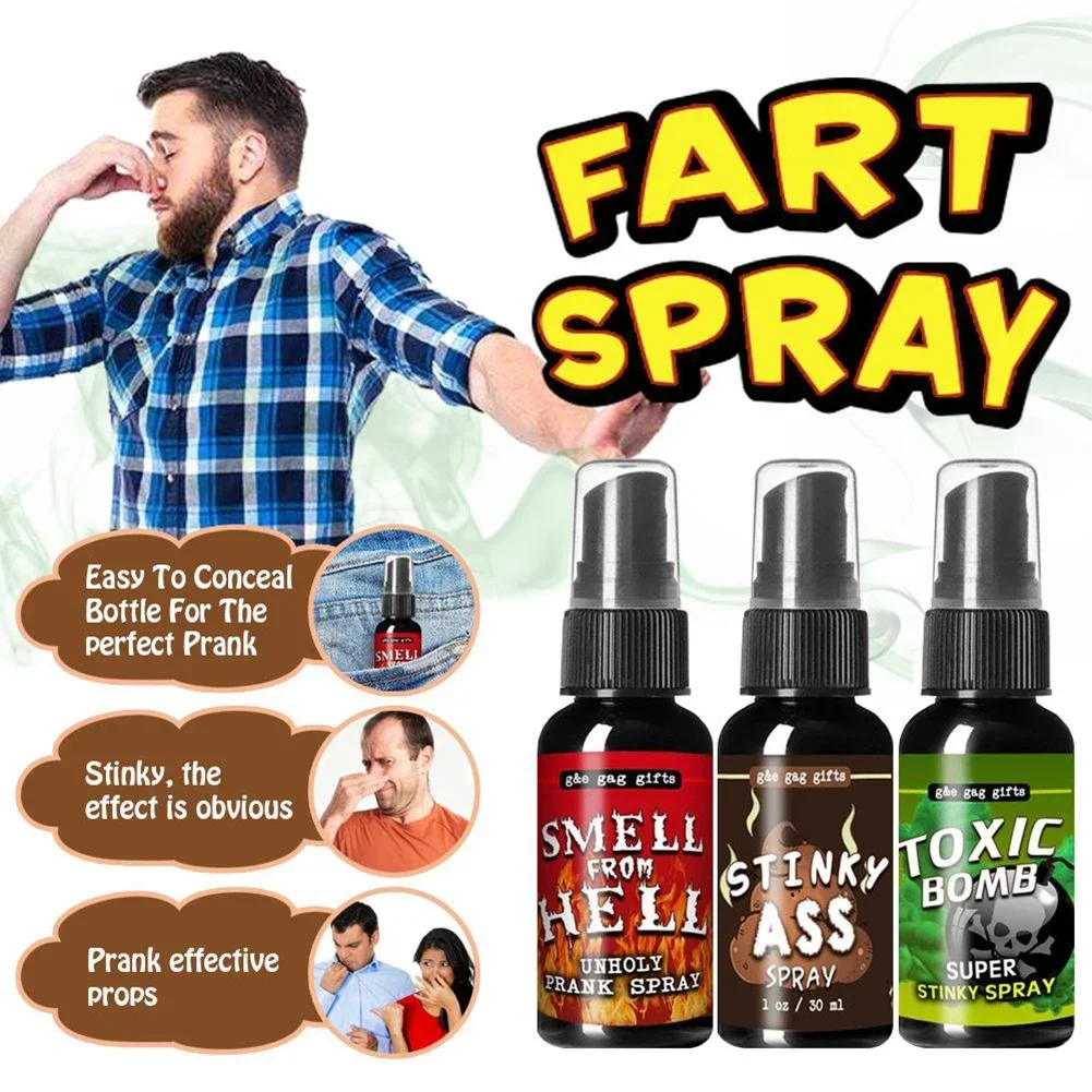 30ml Poop Spray Creative Liquid Fart Gag Prank Joke Spray Funny Halloween Toy Stink Bomb Extra Strong Smelly Stinky Gas Spray