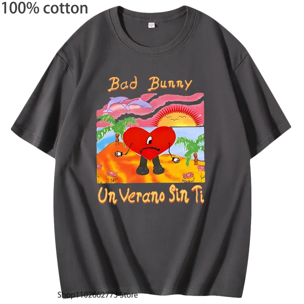 سيئة الأرنب تي شيرت ألبوم جديد Un Verano Sin Ti Hip التي شيرت هوب موسيقى الراب ملابس للرجال النساء قميص 100% القطن عادية كبيرة الحجم المحملة #6