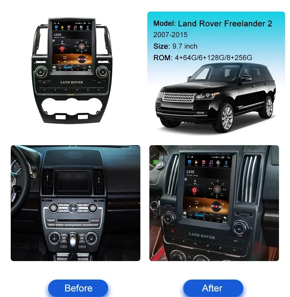 สําหรับ Land Rover Freelander 2 2007-2015 Android รถวิทยุมัลติมีเดียเครื่องบันทึกเทปสเตอริโอ GPS Navi HEAD UNIT เสียงอัตโนมัติ DIN