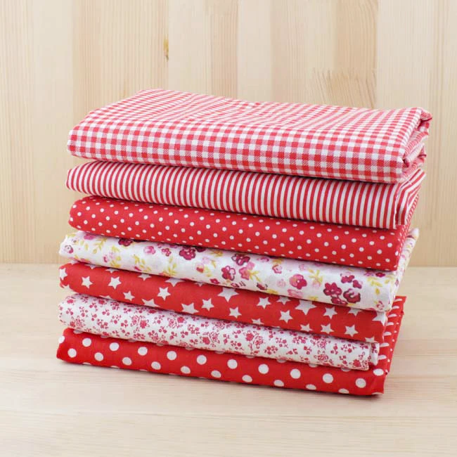 Plain Thin Patchwork Cotton Fabric, Floral Series, Quilt Charm, Quarters Bundle Sewing, 50cm x 48cm, 7Pcs image 3