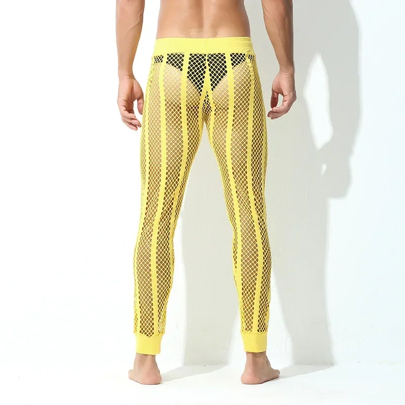 السراويل الرجالية الصيف عارضة تنفس الدانتيل متابعة بيجامة السراويل واسعة الجوف خارج شبكة شريطية مثير السراويل الرياضية