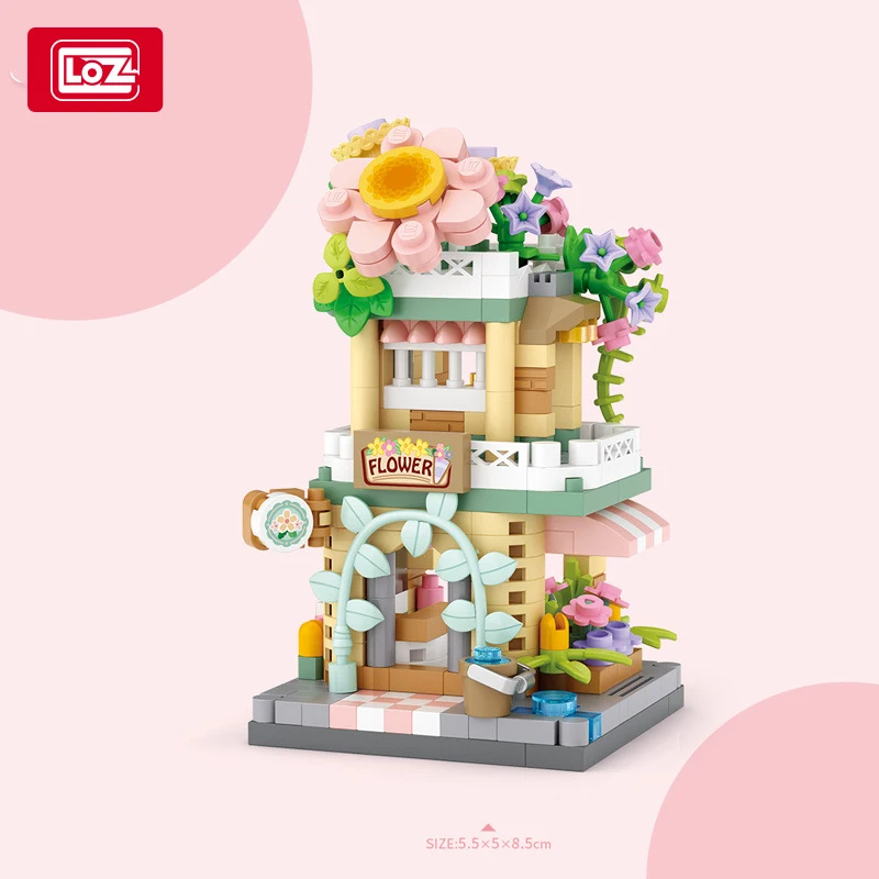 LOZ Street View Series Food Street Ice Cream Shop Panda Cafe Flower Shop Microdeeltjesmodel bouwstenen speelgoed voor kinderen