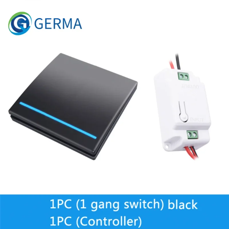 

GERMA 1/2/3 gang 433Mhz smart push Wireless Switch Light RF Remote Control 110V 220V Receiver home Wall button Ceiling Lamp