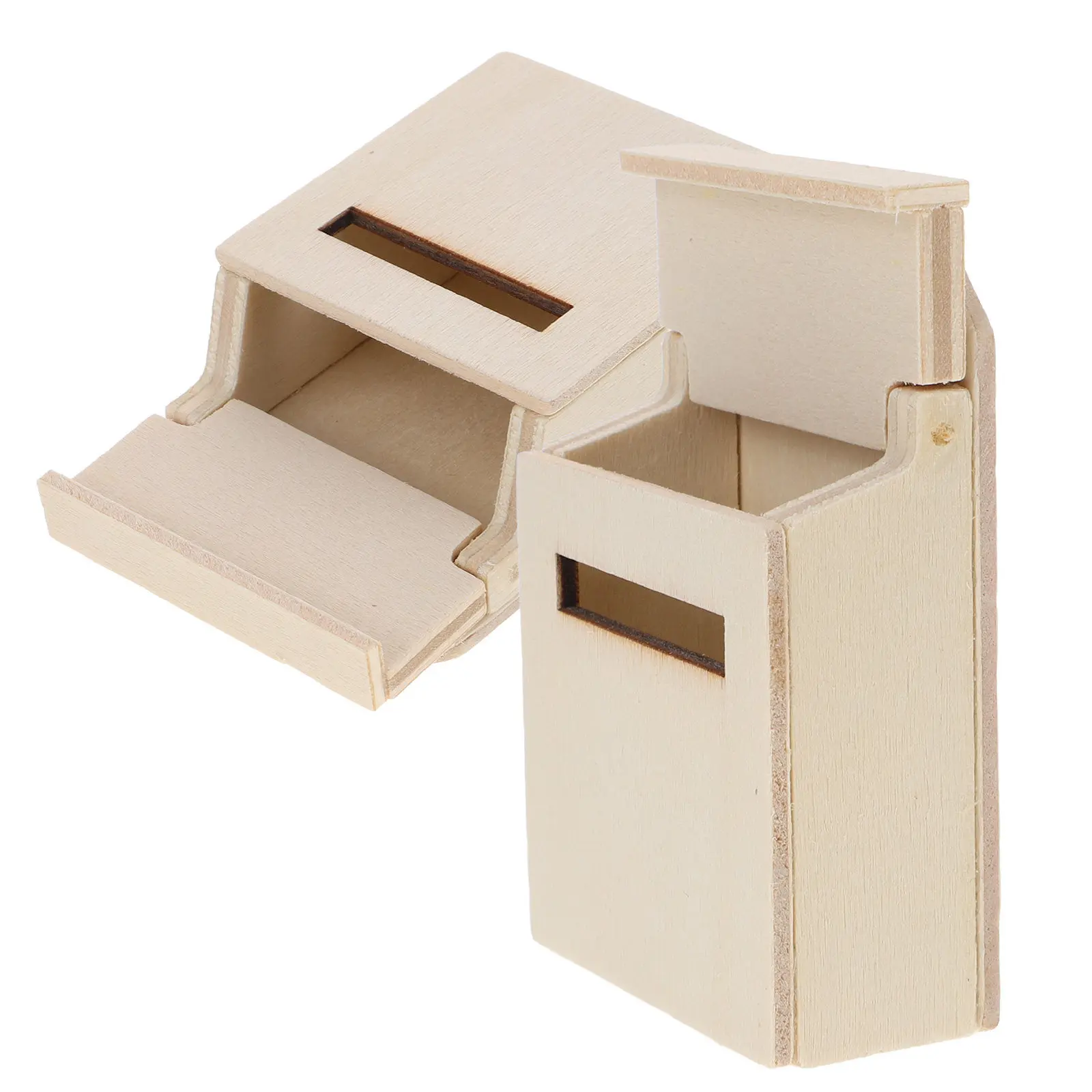 

2Pcs Miniature Mailbox Premium Wood Material Decorative Mini House Furniture Elegant Letter Box Ornament Mini House Mailbox