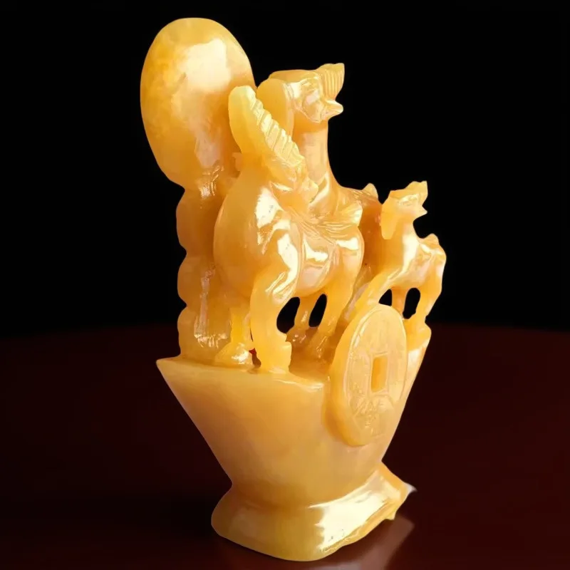 Natural jade sheep ornament, fortune-bringing ingot sheep, zodiac sheep stone carving, three sheep bringing prosperity, jade she