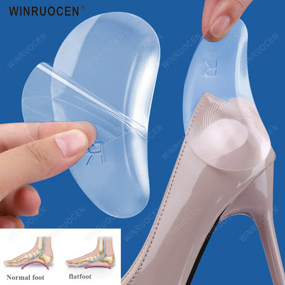 

Silicone Gel Orthotic Flat Feet Relieve Pain Arch Support Cushion Flat Feet Insoles Foot Protection Pad Man Womens Shoes Insole