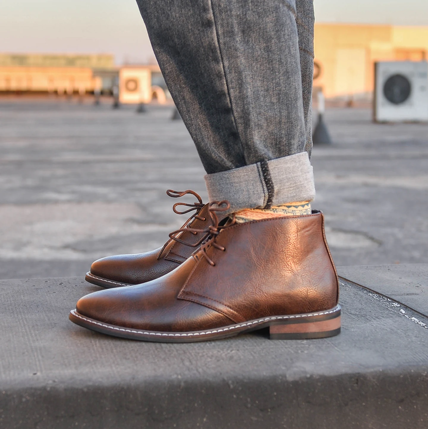 Retro Desert Boots Classic  Boots Large Size Men's Shoes Retro Work Boots Casual British Style  Boots